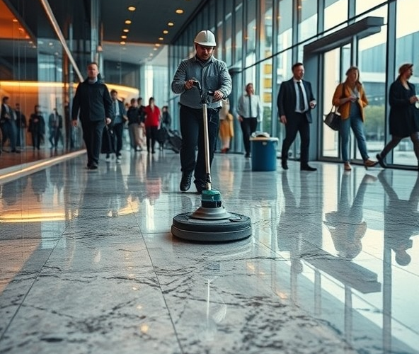 Jak utrzymać połysk granitowej posadzki w Warszawie przy dużym ruchu?