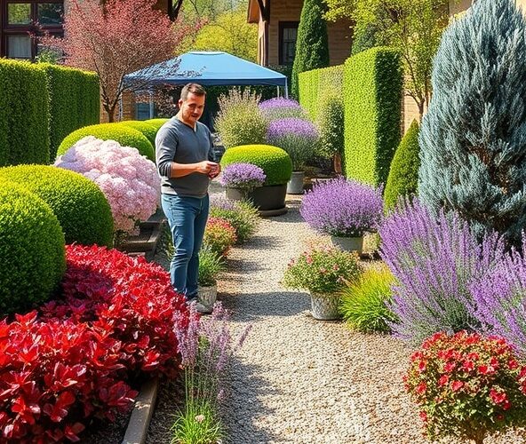 Jakie krzewy ozdobne szkółka poleca właścicielom ogródów do 300 m²?