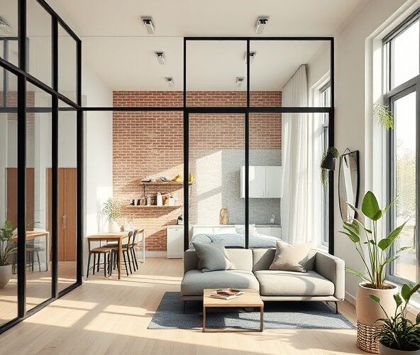 Jak ścianki loftowe optycznie powiększą kawalerkę 40 m²?