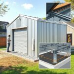 garaż blaszany 6x6 z wiatą