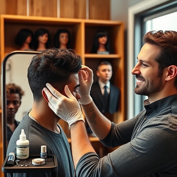 peruka męska przyklejana